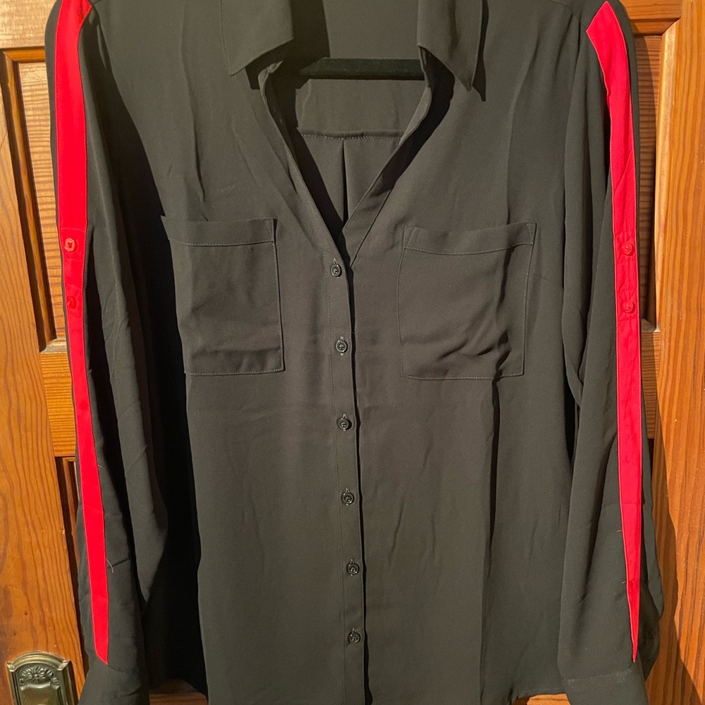 Express long sleeve 100% polyester dress shirt, medium